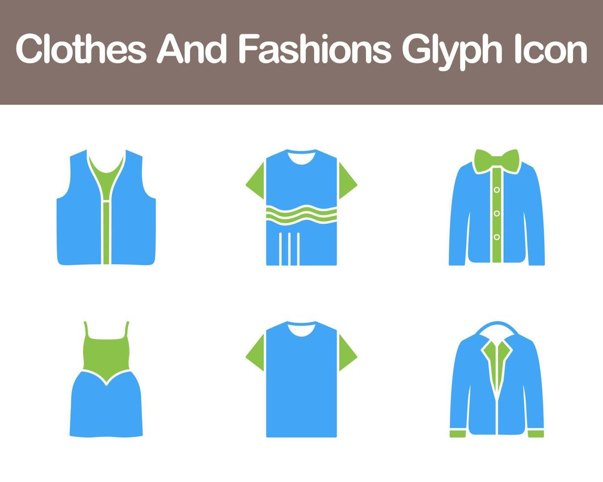 Clothes And Fashions Vector Icon Set