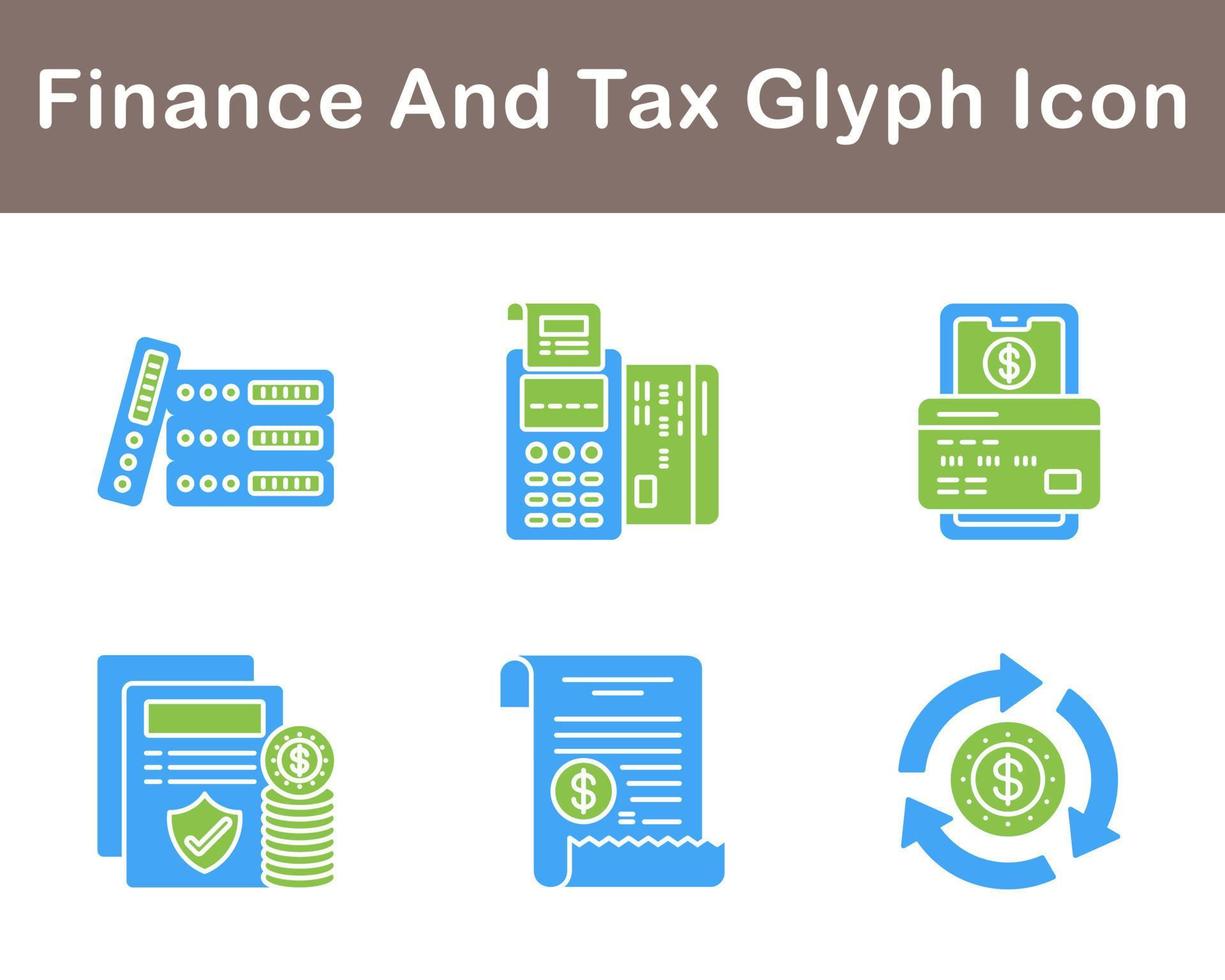 Finanzas y impuesto vector icono conjunto