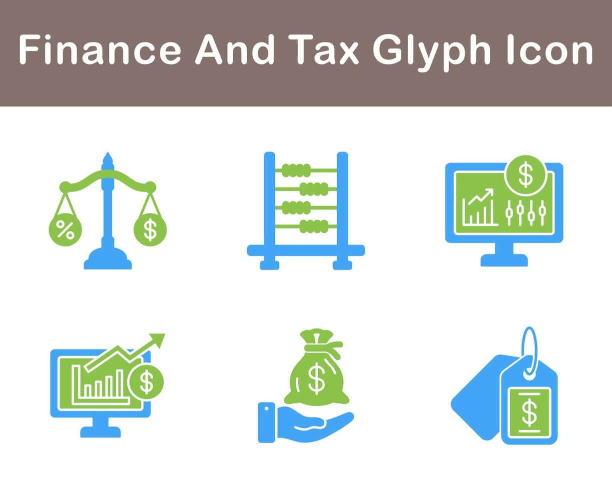 Finanzas y impuesto vector icono conjunto