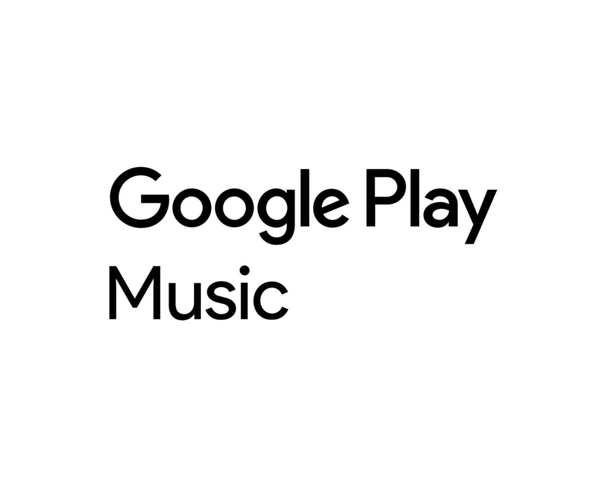 Google Play Music Logo Symbol Name Black Design Mobile App Vector Illustration
