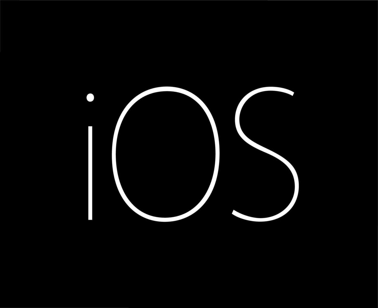 ios icono logo software manzana símbolo blanco diseño móvil vector ilustración con negro antecedentes