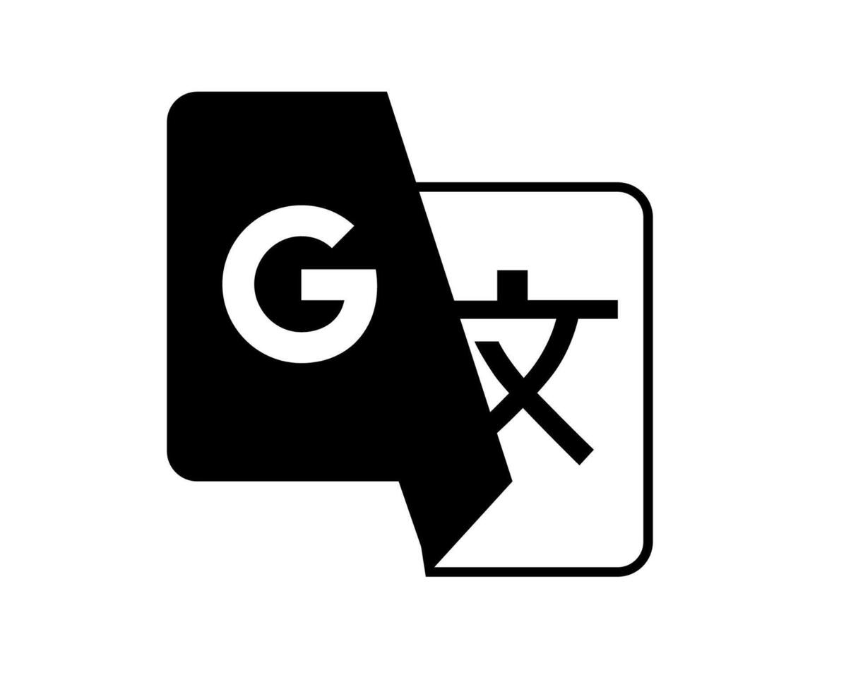 Google Traduction Logo Symbol Black Design Mobile App Vector