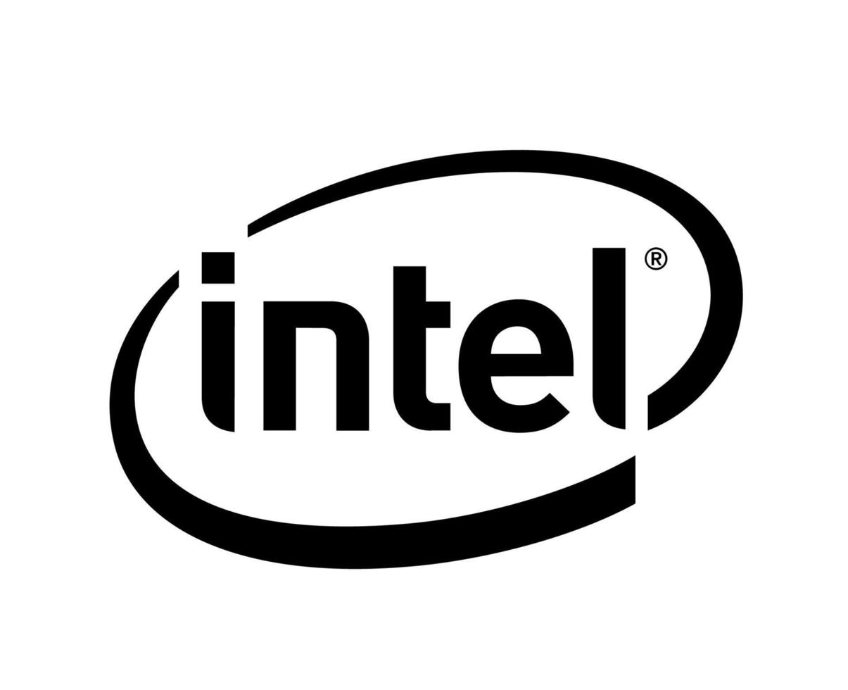 intel marca logo símbolo negro diseño software computadora vector ilustración