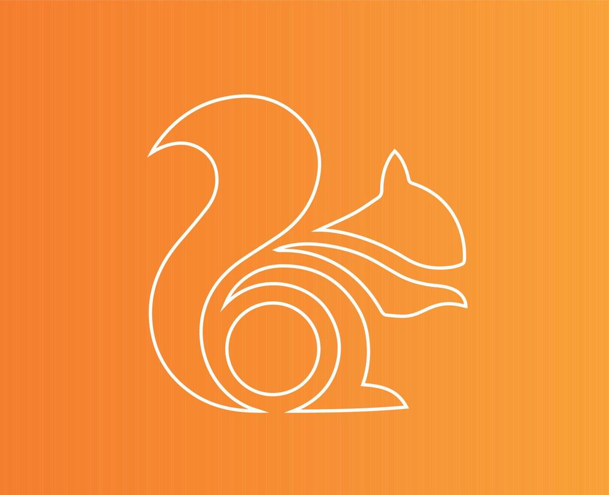 UC Browser Brand Logo Symbol White Design Alibaba Software Vector Illustration With Orange Background