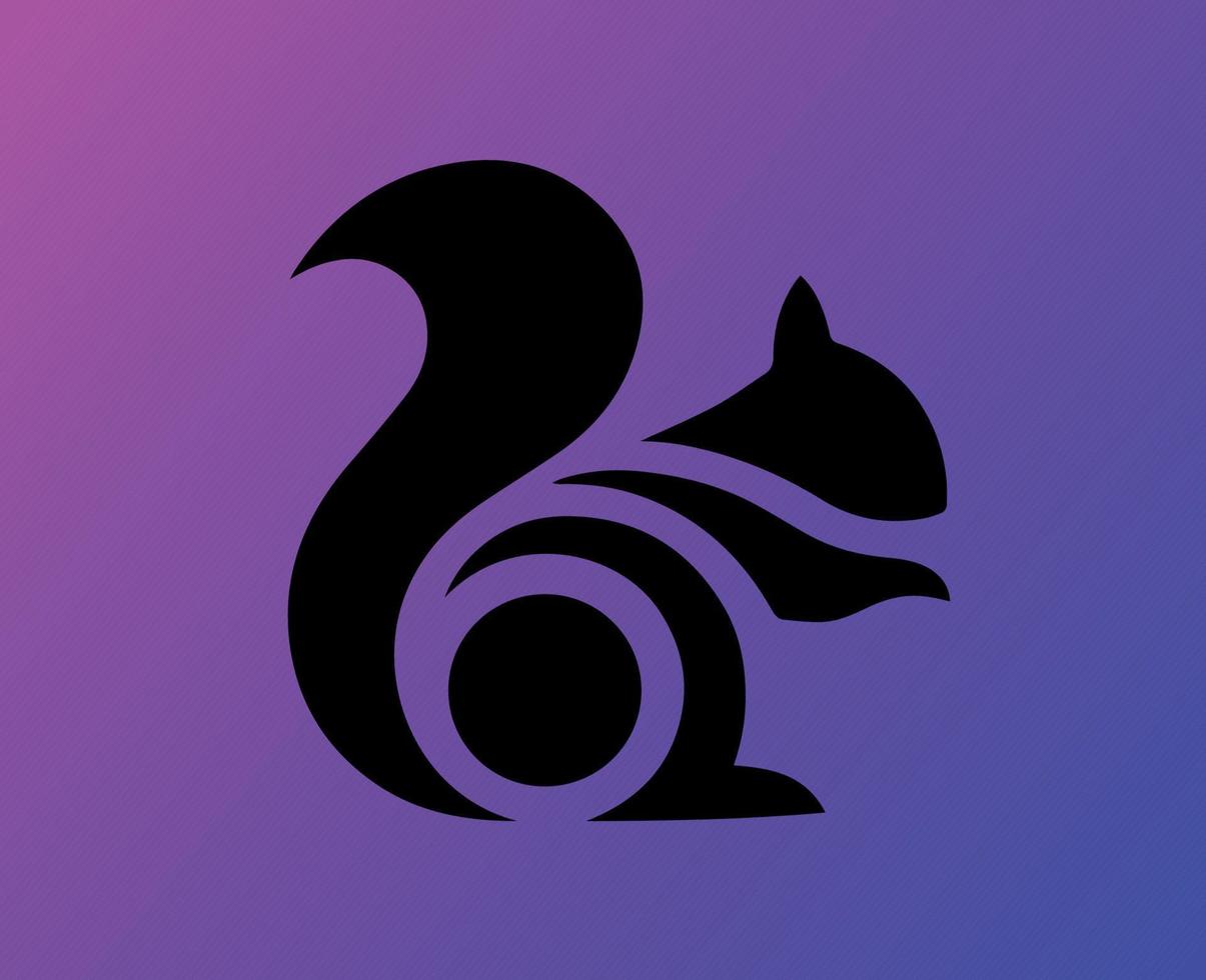 UC Browser Logo Brand Symbol Black Design Alibaba Software Vector Illustration With Purple Background