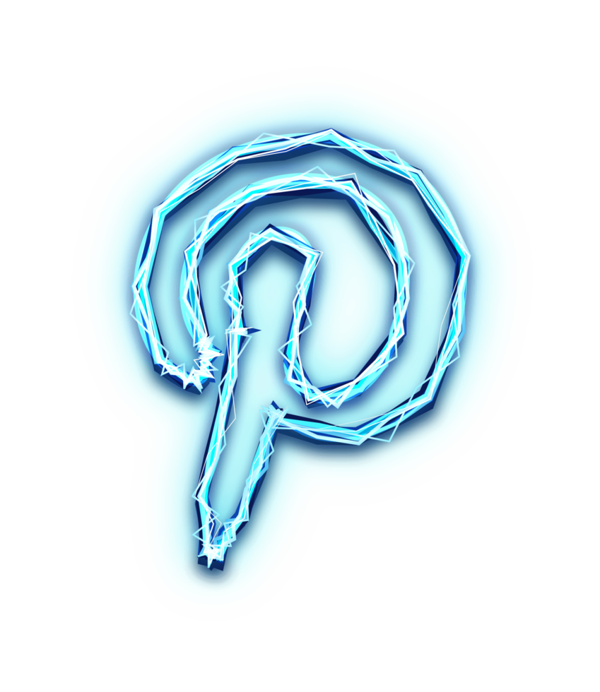 pinterest logo icône avec lumière effet png