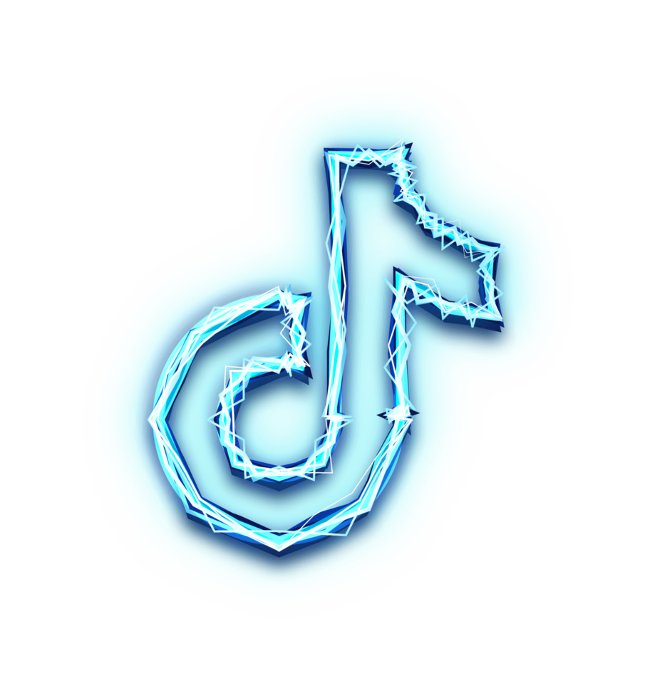 tiktok logotipo ícone com luz efeito png