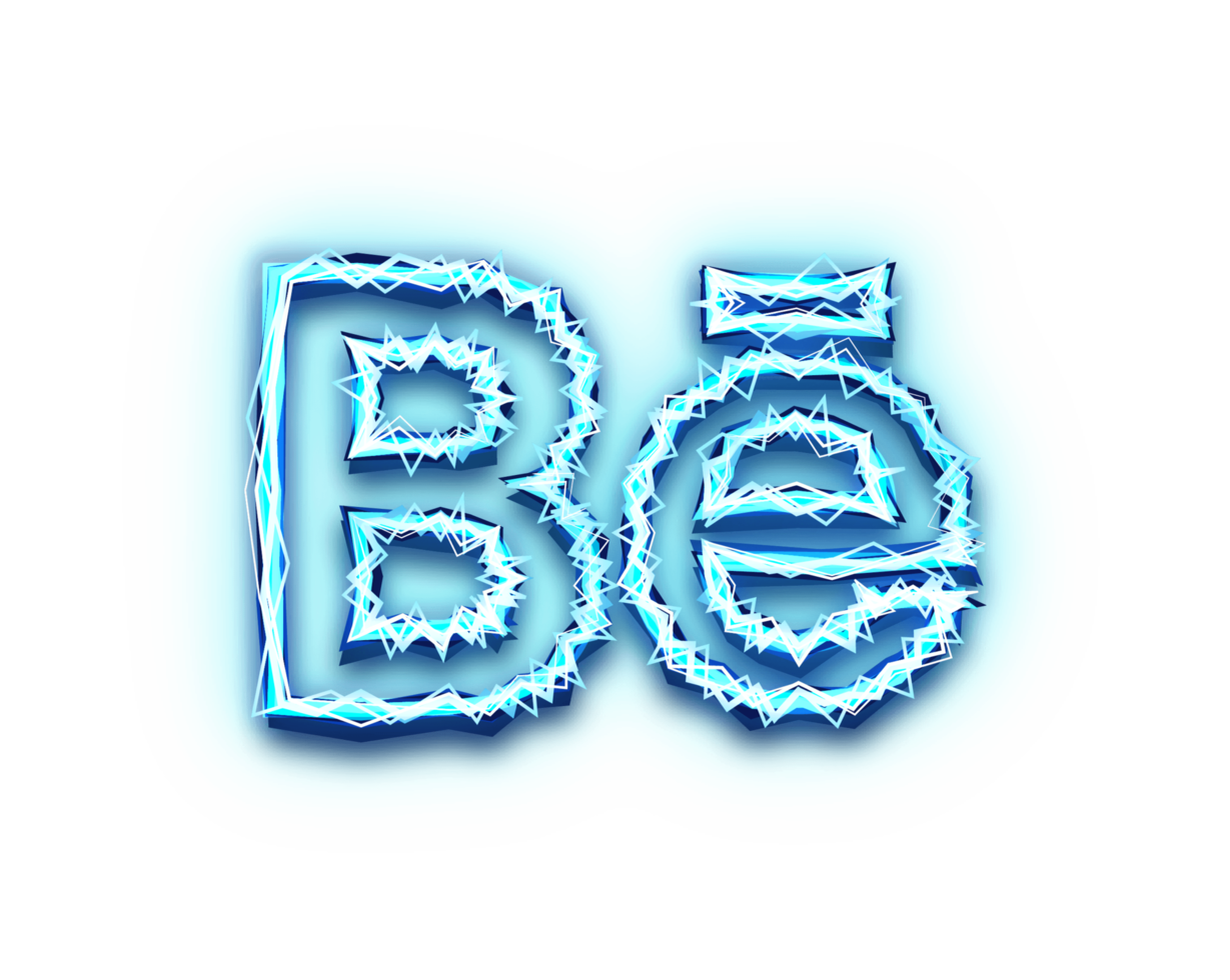 Behance Logo Symbol mit Licht bewirken png