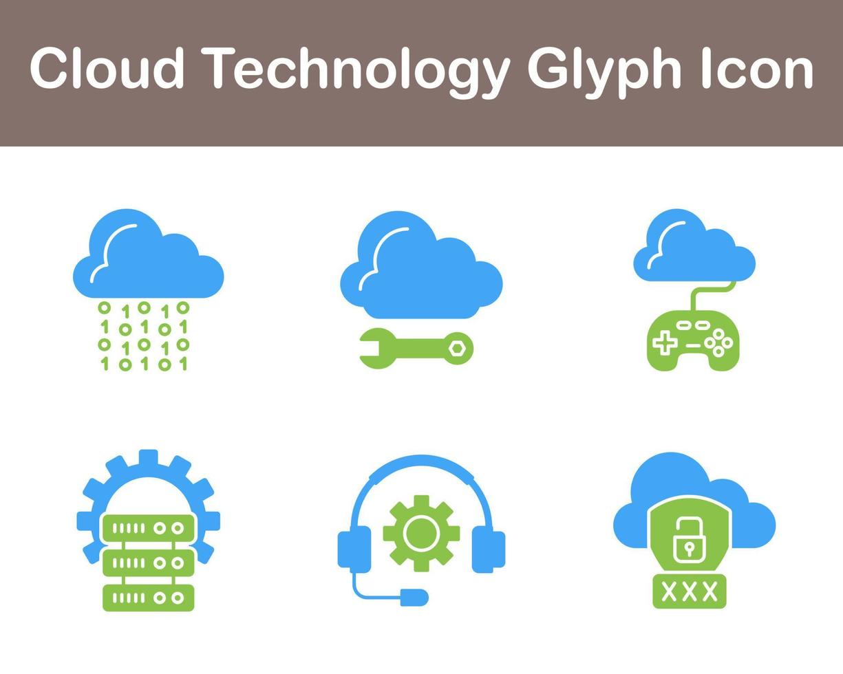 Cloud Technology Vector Icon Set