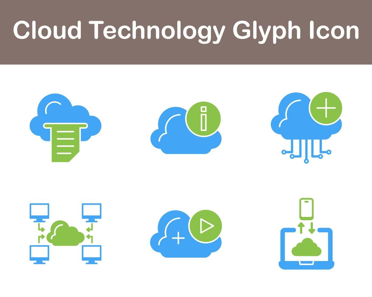 Cloud Technology Vector Icon Set