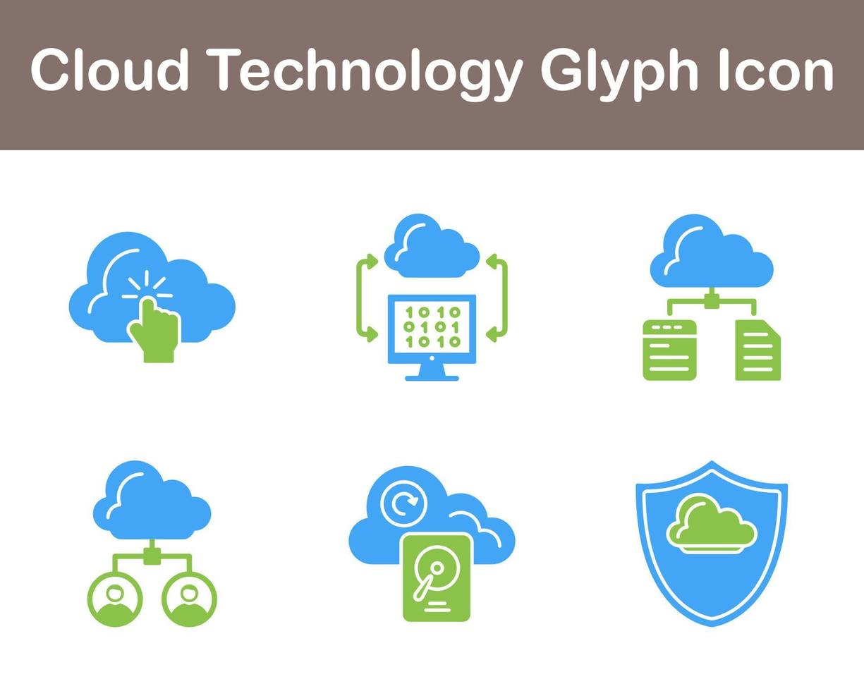 Cloud Technology Vector Icon Set