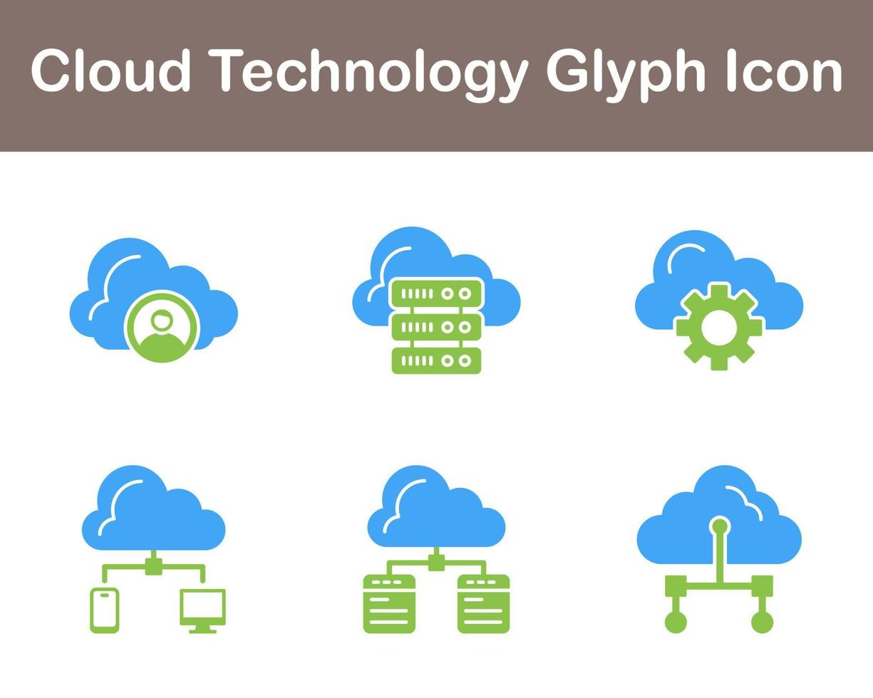 Cloud Technology Vector Icon Set