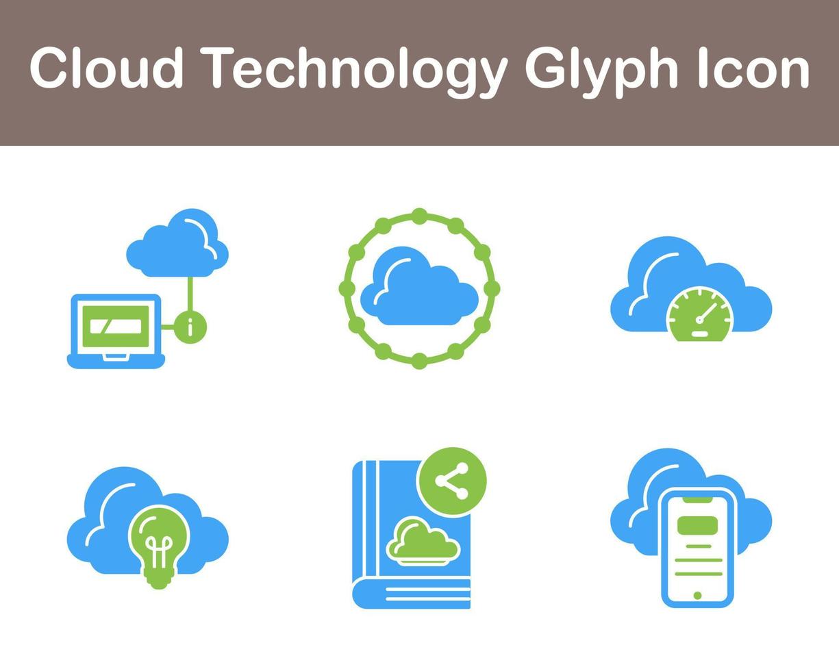 Cloud Technology Vector Icon Set