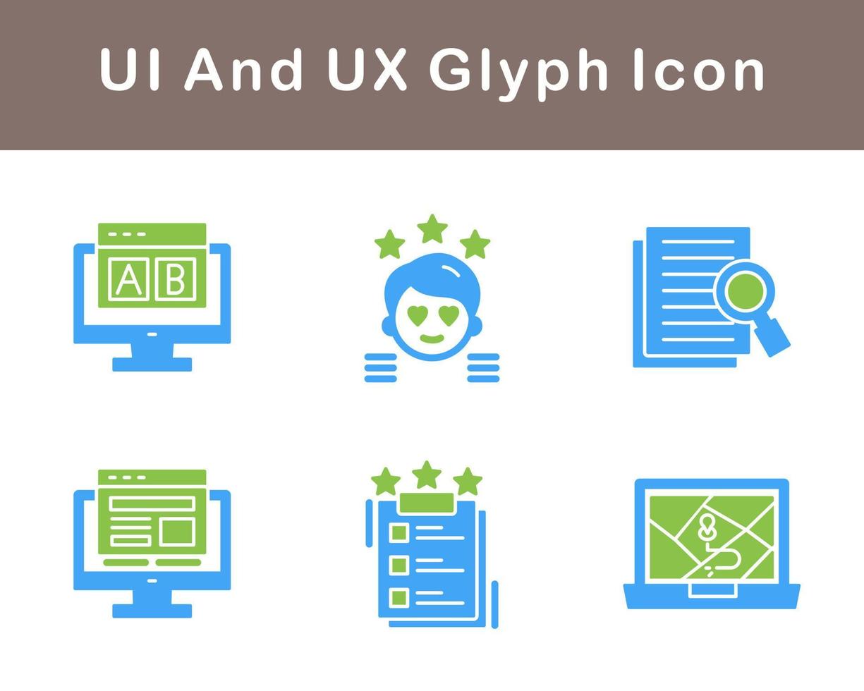 ui y ux vector icono conjunto