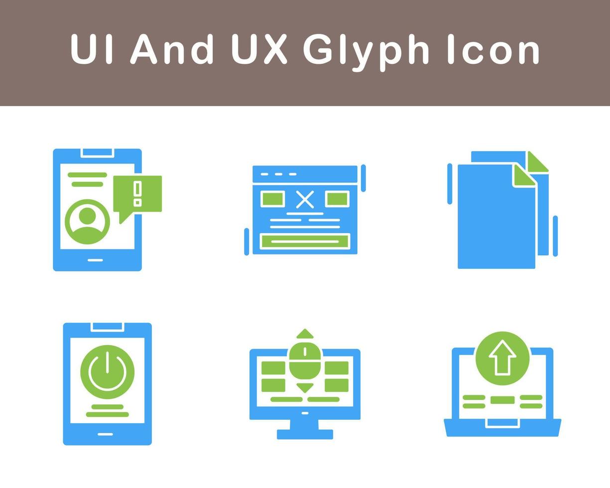 ui y ux vector icono conjunto