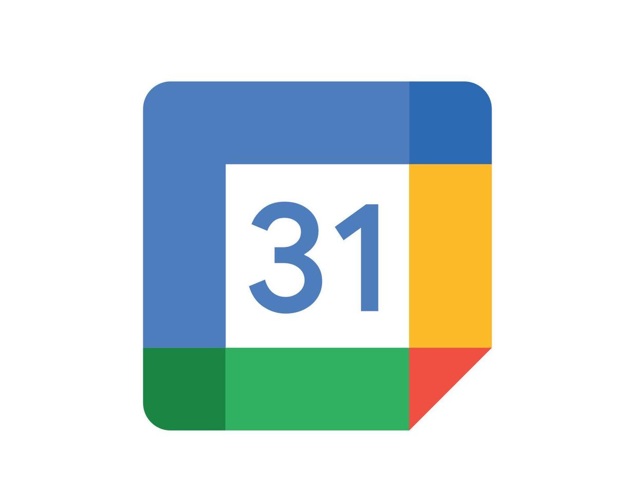 google calendario logo símbolo diseño vector ilustración