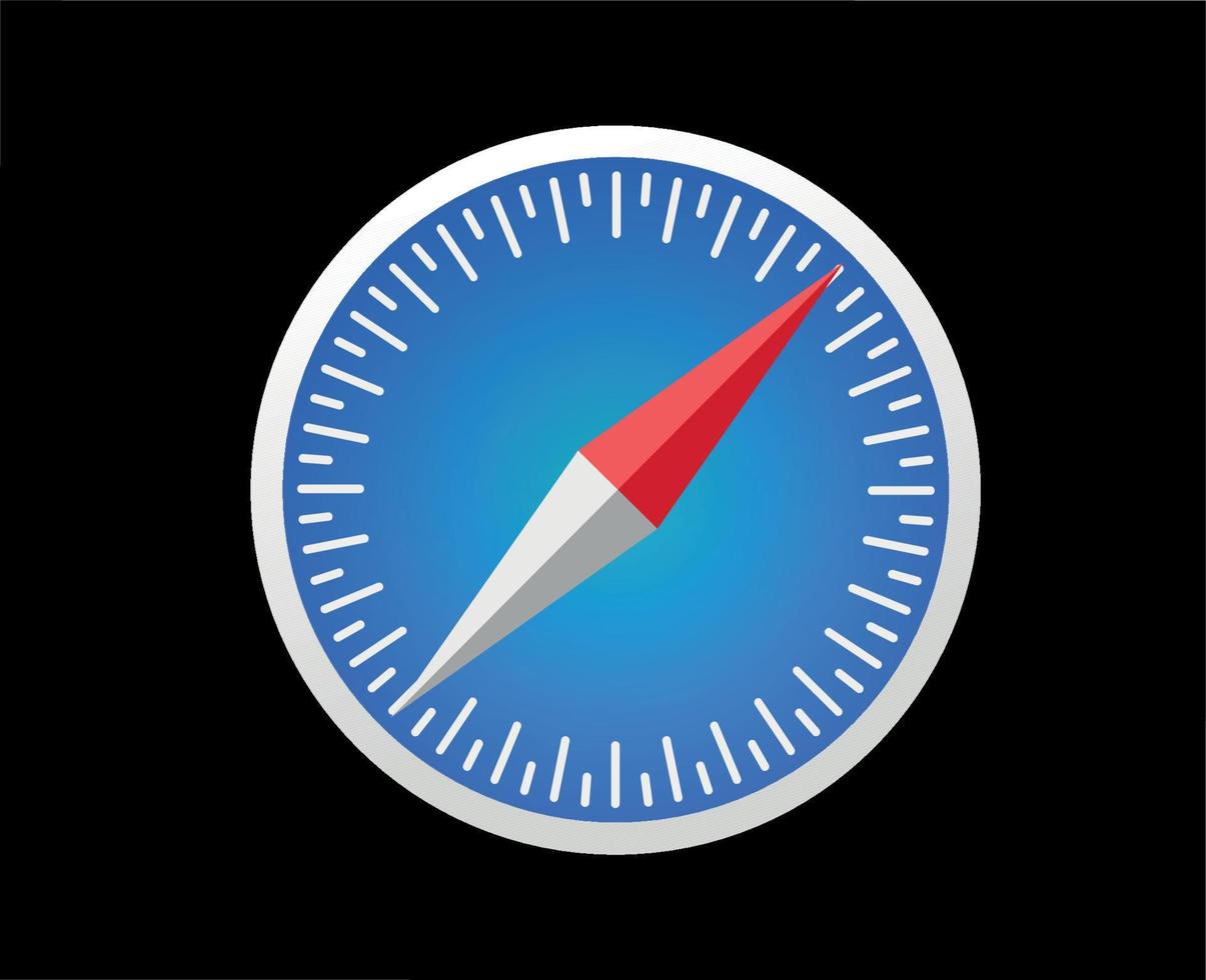 Safari Browser Brand Logo Symbol Design Apple Software Vector Illustration With Black Background