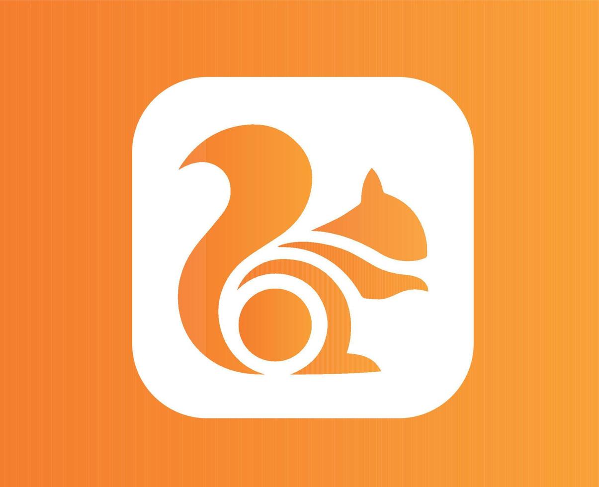 UC Browser Brand Logo Symbol Orange And White Design Alibaba Software Vector Illustration