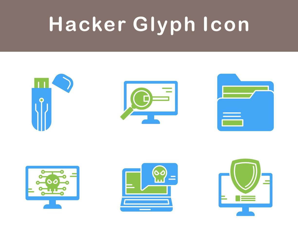 conjunto de iconos de vector de hacker