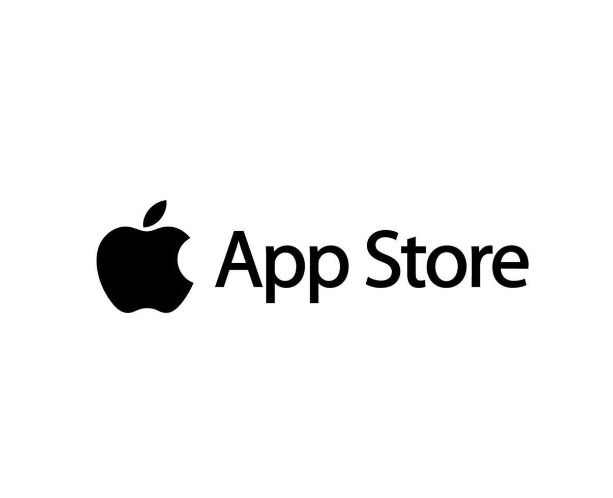 App Store Apple Phone Symbol Logo Icon Black Design Vector Illustration