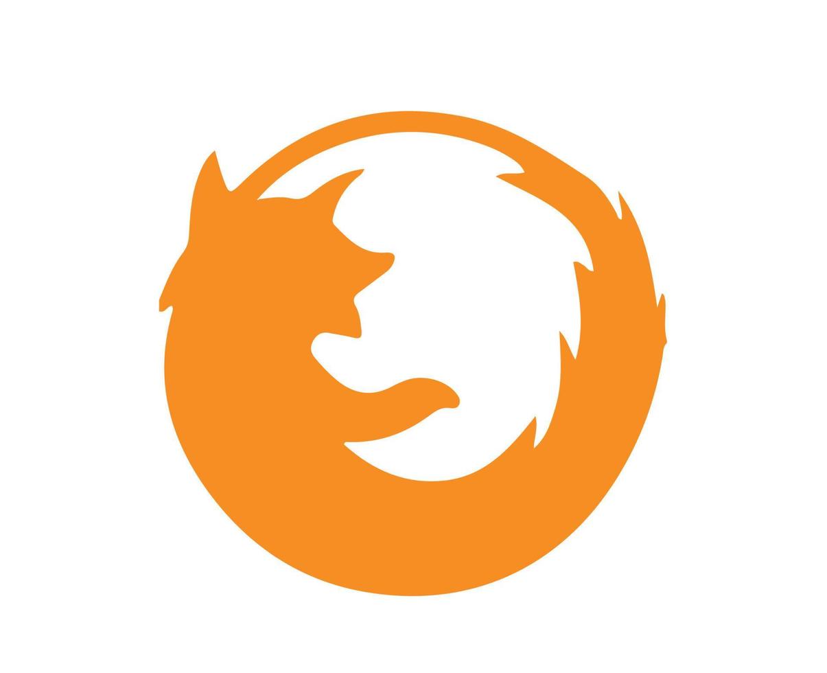 Mozilla Firefox Browser Brand Logo Symbol Orange Design Software Illustration Vector