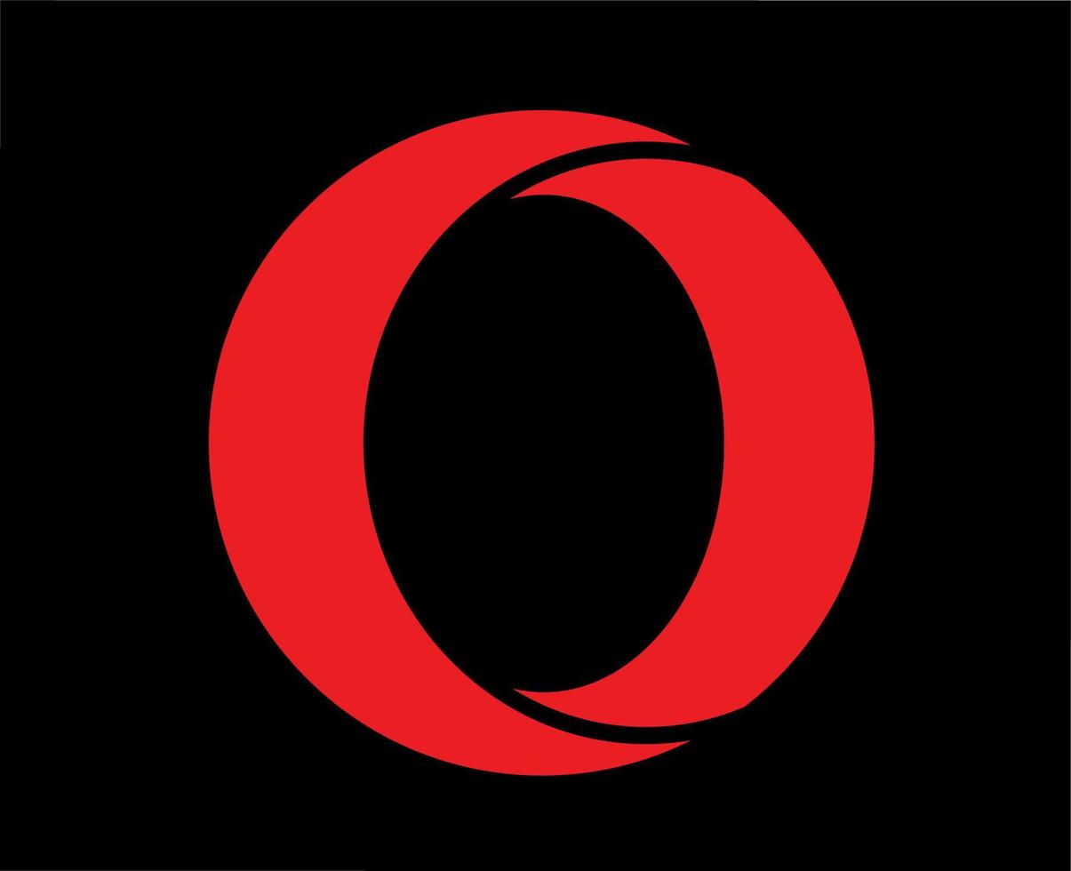 Opera Browser Logo Brand Symbol Red Design Software Illustration Vector With Black Background