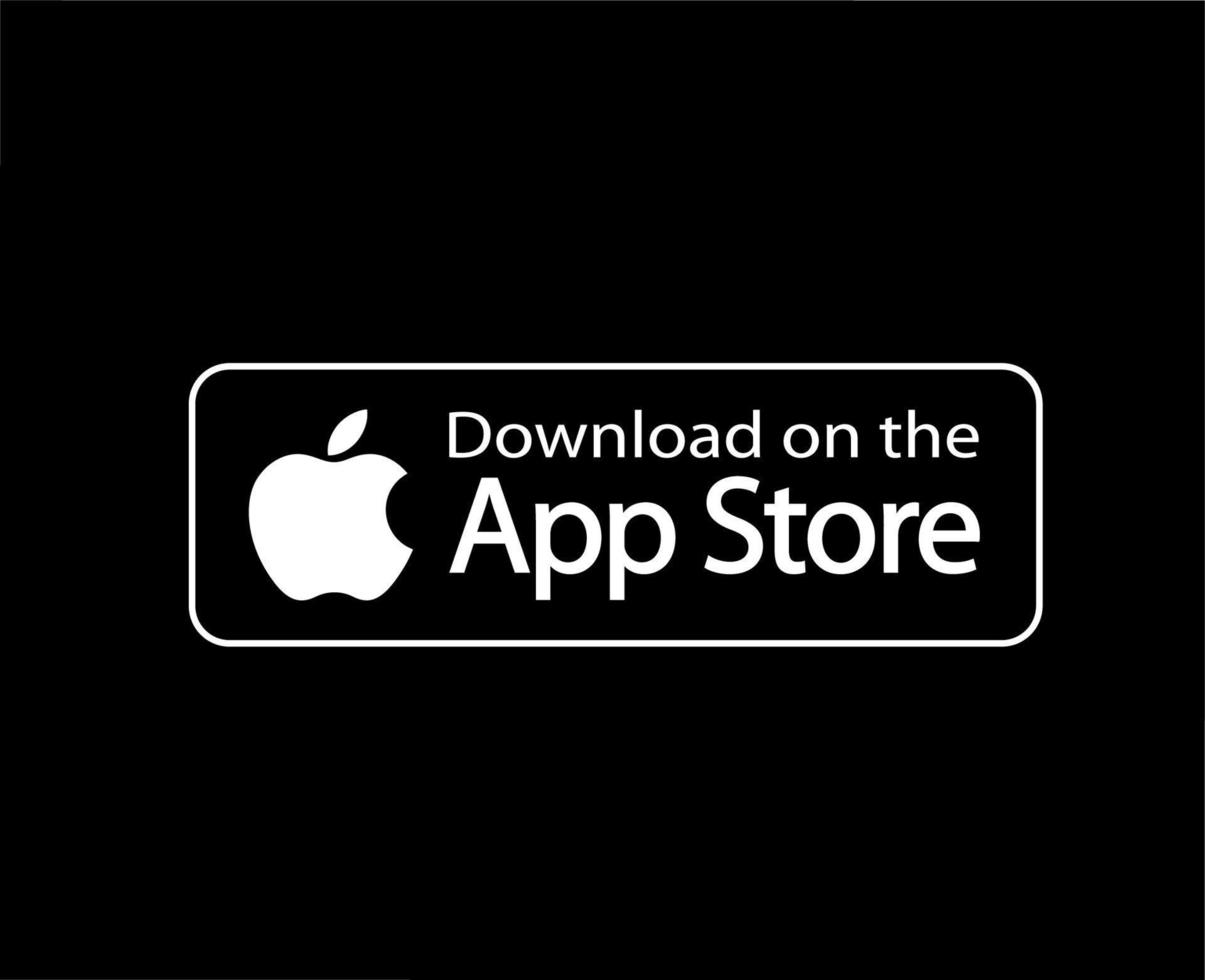 Apple App Store Icon Logo Symbol White Design Mobile Vector Illustration With Black Background