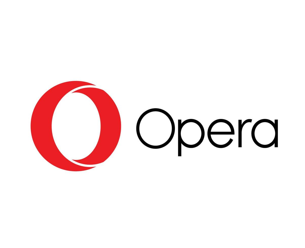 Opera Browser Logo Brand Symbol With Name Design Software Illustration Vector