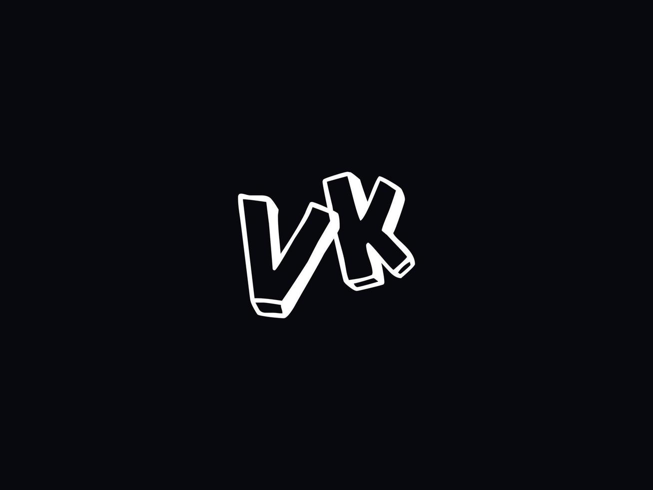 Simple Vk Logo Letter, Capital VK Luxury Logo Icon Vector