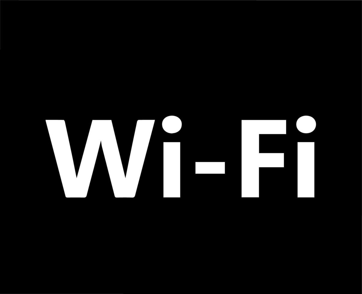 Wifi icono logo software teléfono símbolo nombre blanco diseño móvil vector ilustración con negro antecedentes