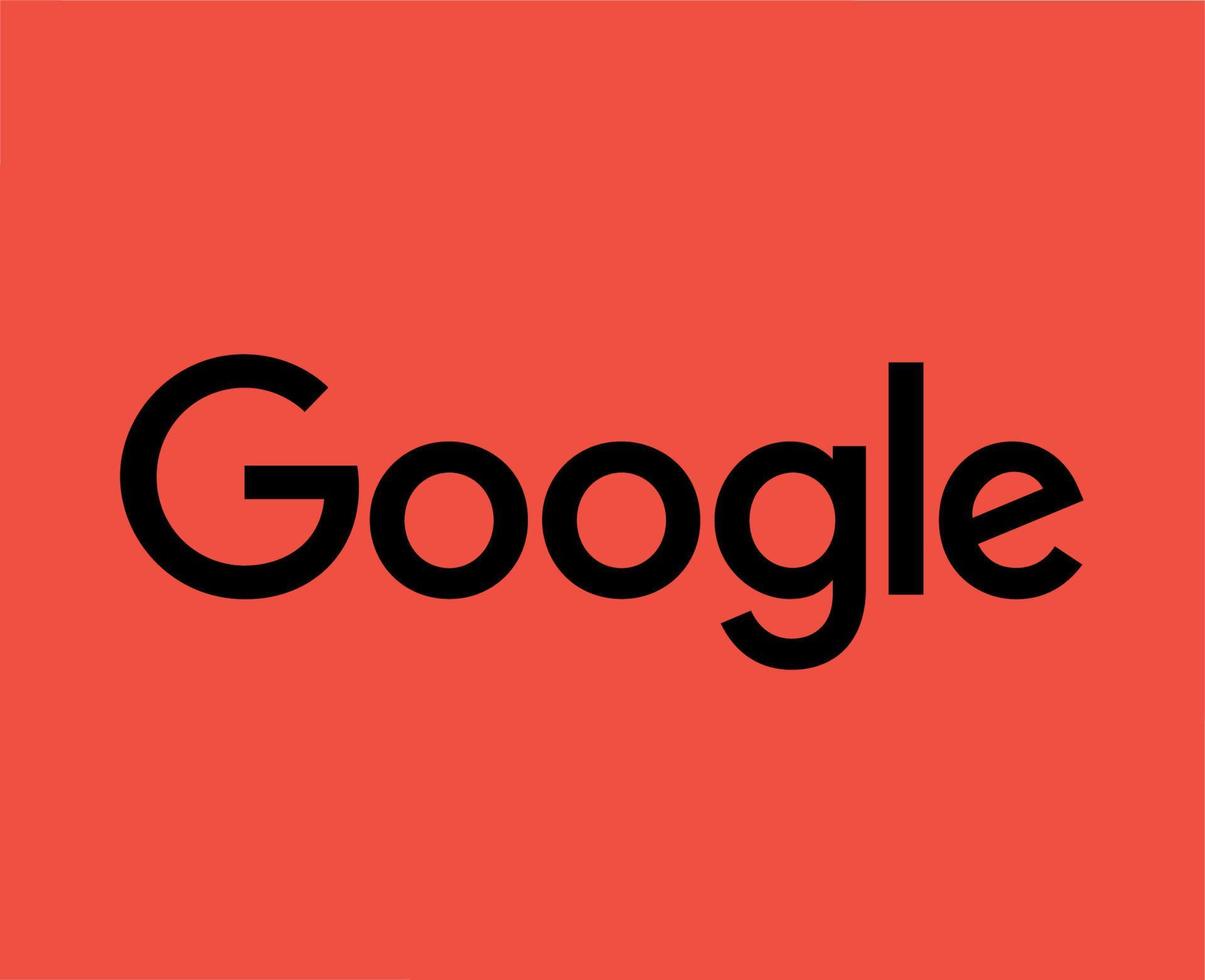 Google Logo Symbol Black Design Vector Illustration With Red Background
