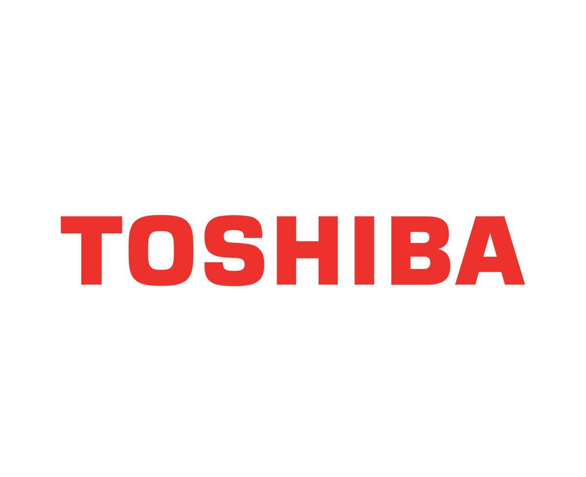 Toshiba Logo Brand Computer Symbol Design French Laptop Vector Illustration