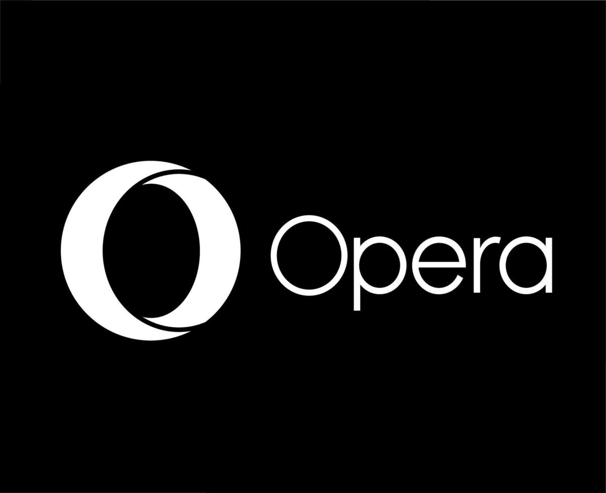 Opera Browser Logo Brand Symbol White Design Software Illustration Vector With Black Background