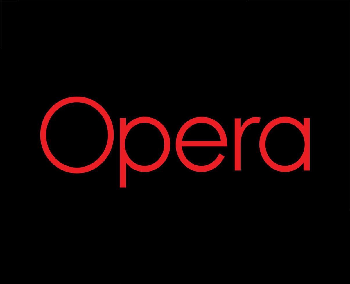 Opera Browser Symbol Brand Logo Name Red Design Software Illustration Vector With Black Background