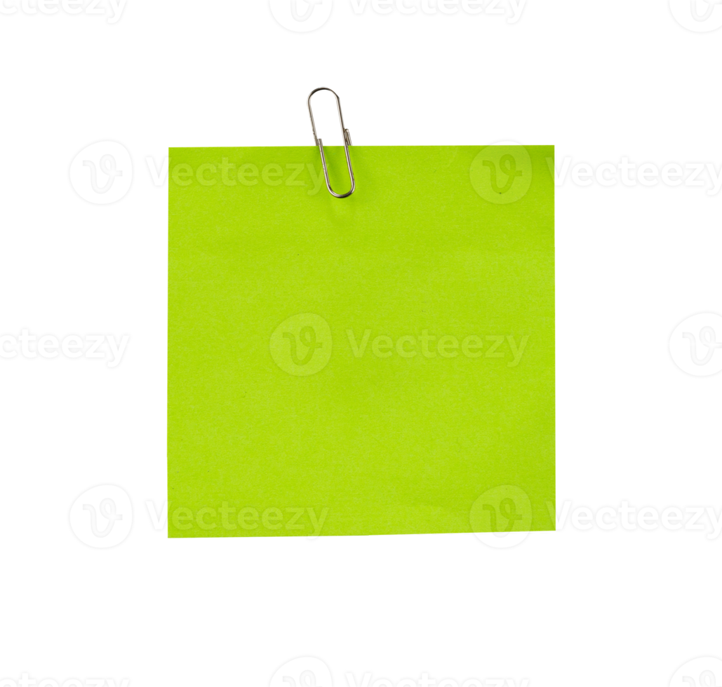 green note paper with clip png