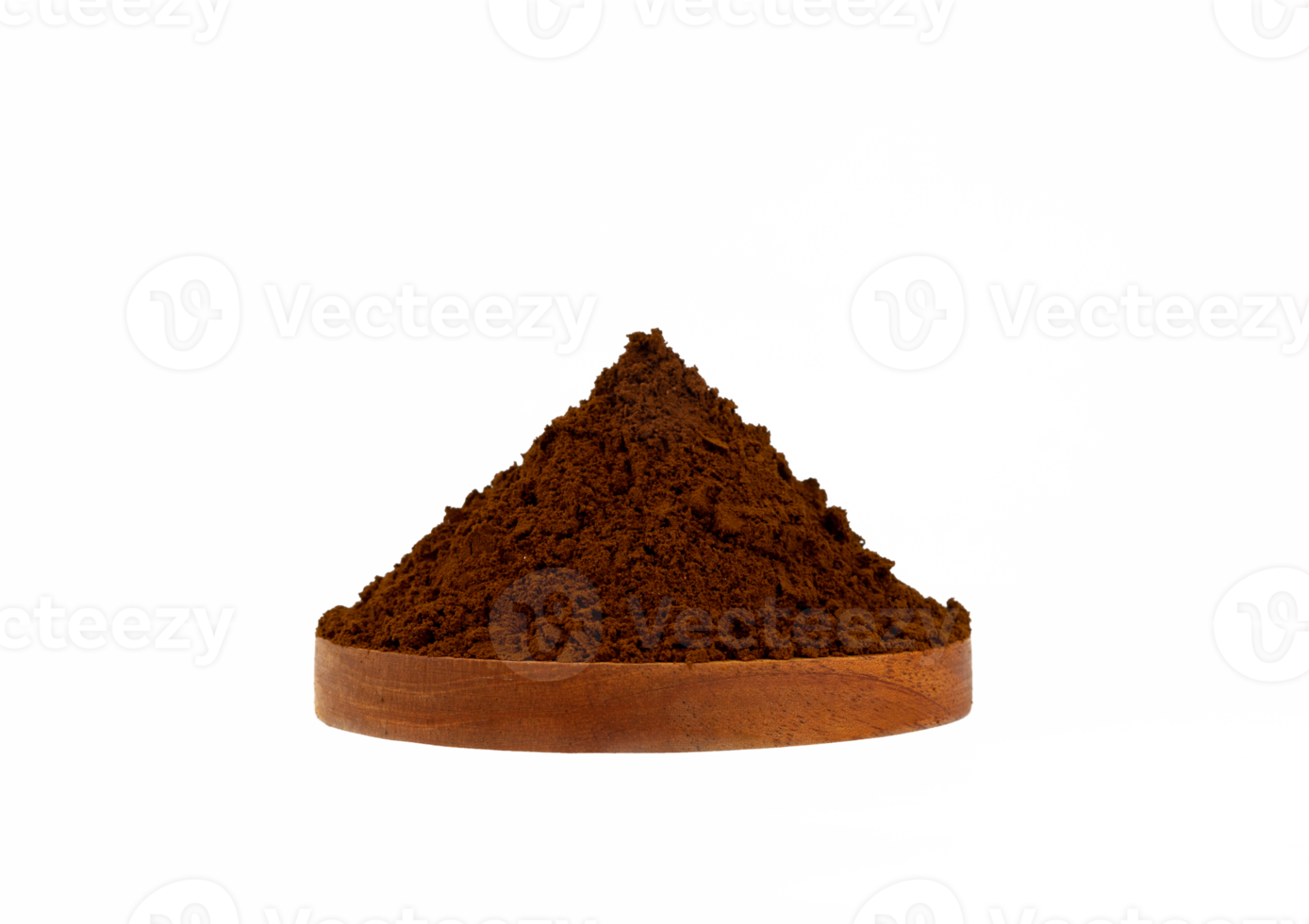 Schokolade Pulver auf hölzern Schüssel isoliert png