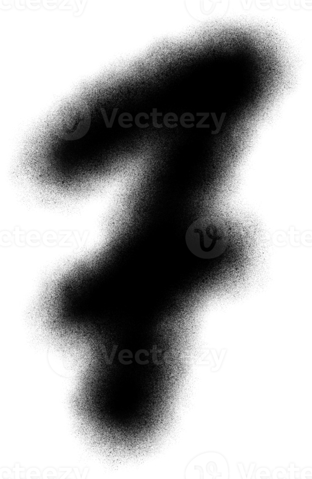 Number 7 in Spray brush paint particle for element png