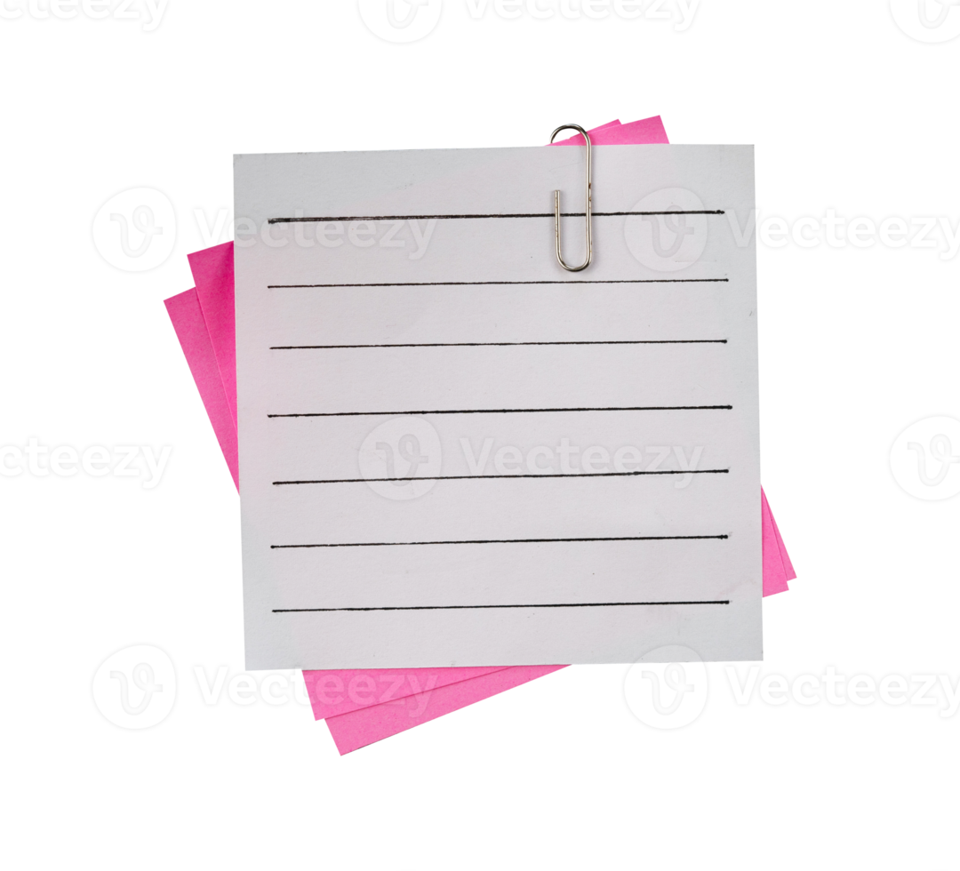 Notitie papier met klem voor mockups png