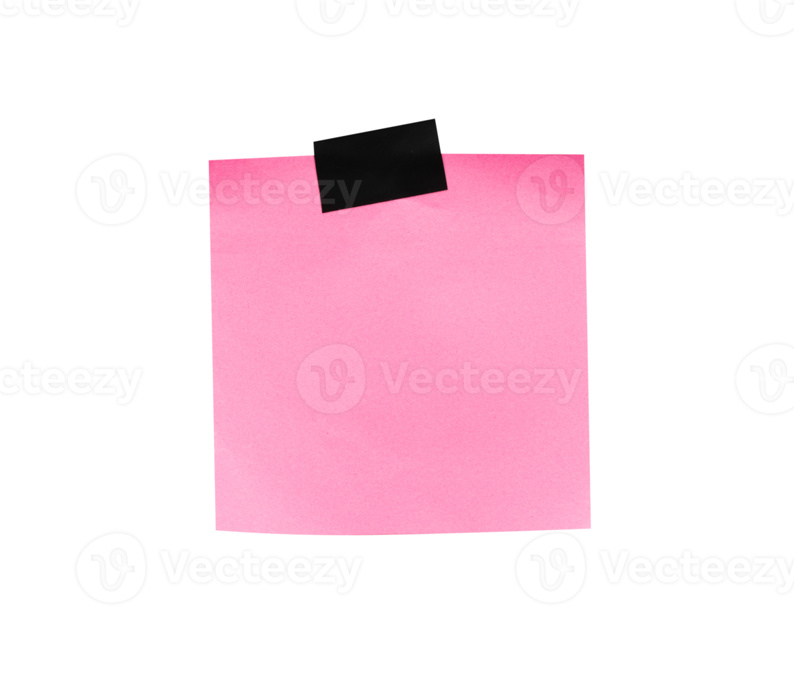 blank pink paper isolated with black tape png