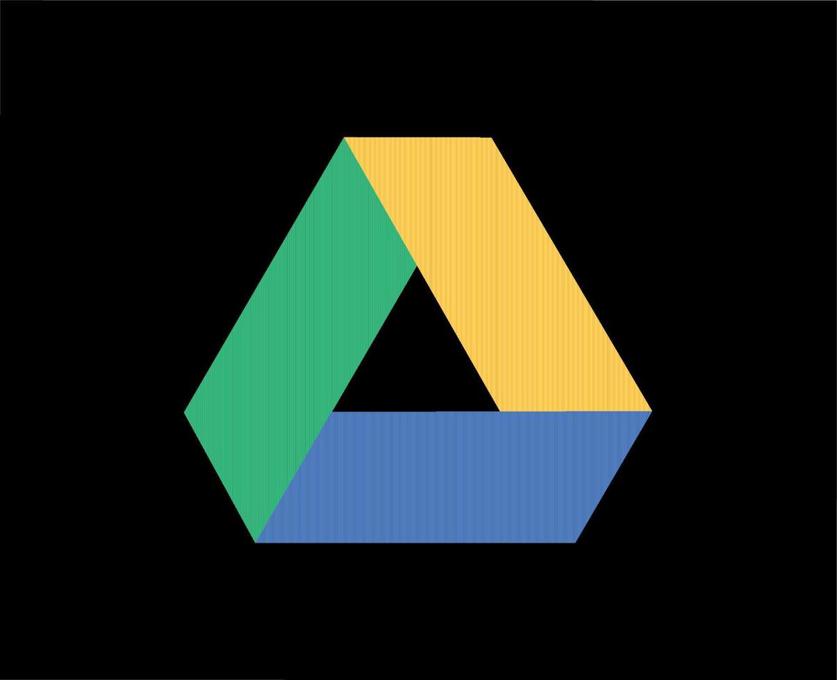 Google Drive Logo Symbol Design Illustration Vector With Black Background