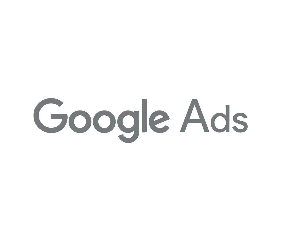 Google Ads Logo Symbol Name Gray Design Vector Illustration