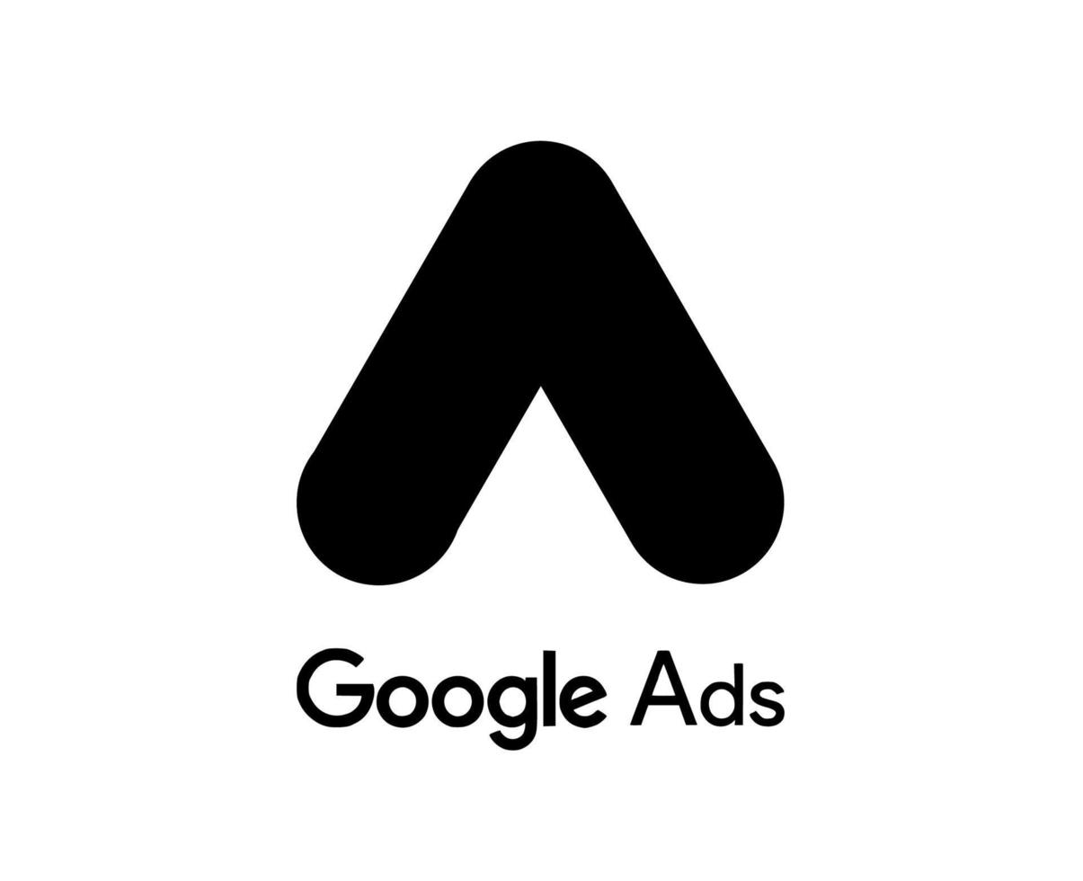 Google Ads Logo Symbol With Name Black Design Vector Illustration