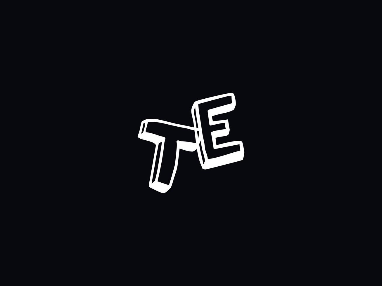 Colorful Te Logo Icon, Minimalist TE Logo Letter Design vector