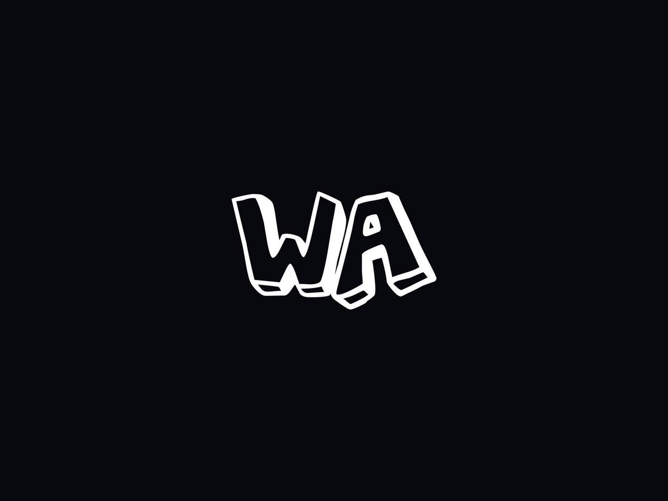 Unique Wa Logo Icon, Creative WA Colorful Letter Logo vector