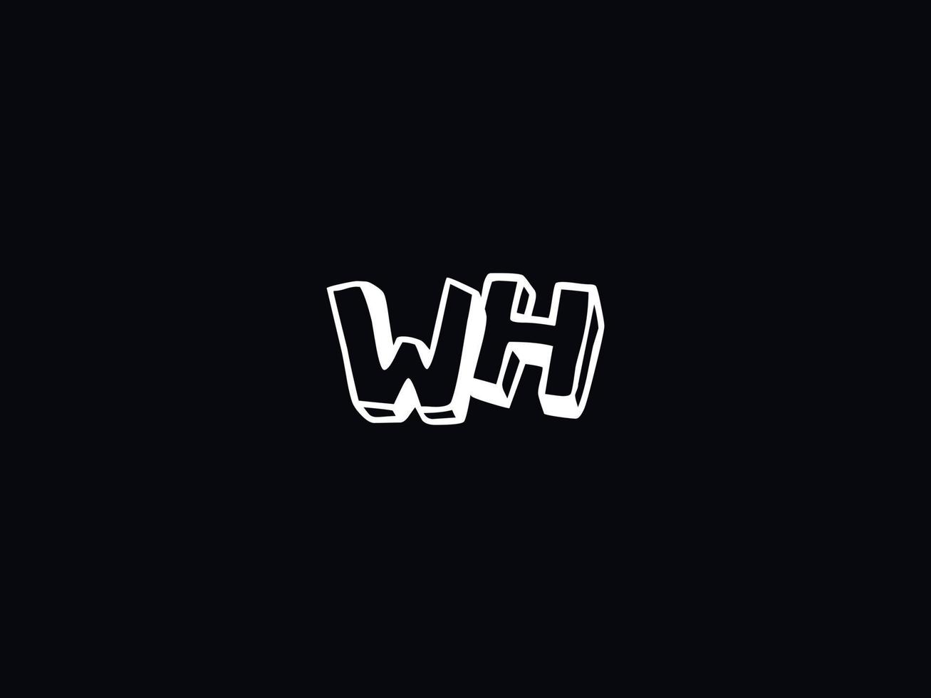 único wh logo icono, creativo wh vistoso letra logo vector