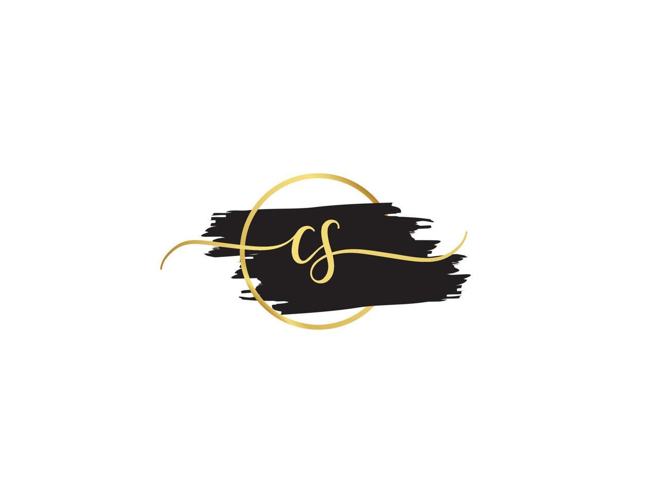 Luxury Cs Logo Icon, Minimal CS Signature Letter Logo Icon Design vector