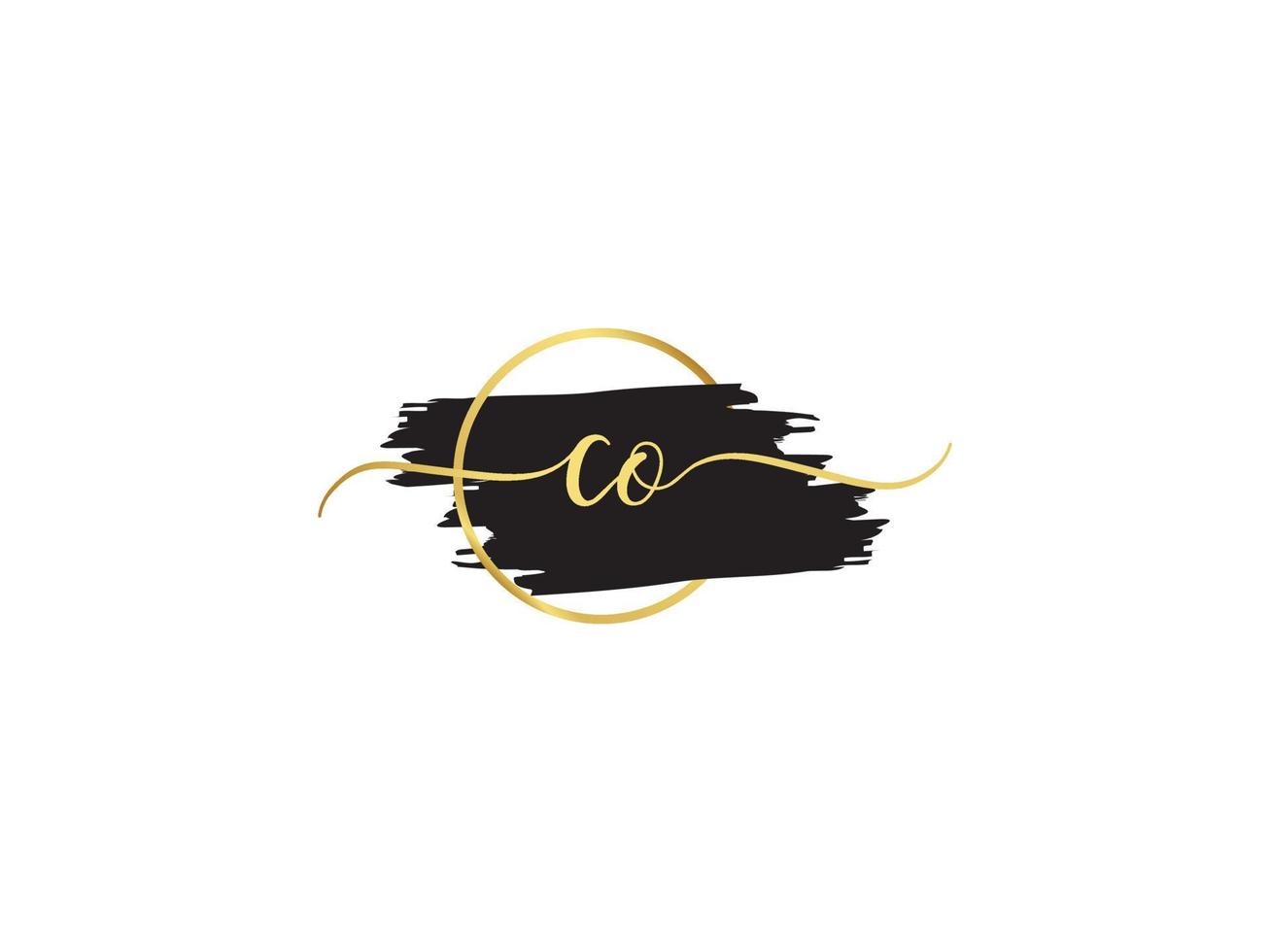 Luxury Co Logo Icon, Minimal CO Signature Letter Logo Icon Design vector