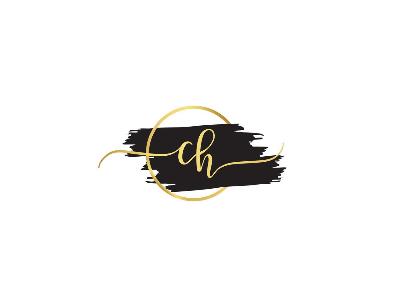 Luxury Ch Logo Icon, Minimal CH Signature Letter Logo Icon Design vector