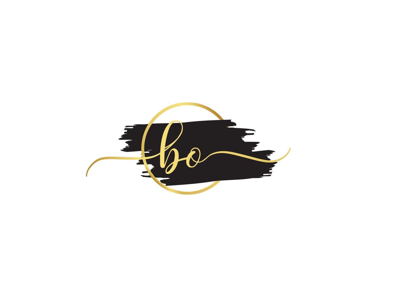 Initial Bo Logo Letter, Luxury BO Signature Logo Letter Vector