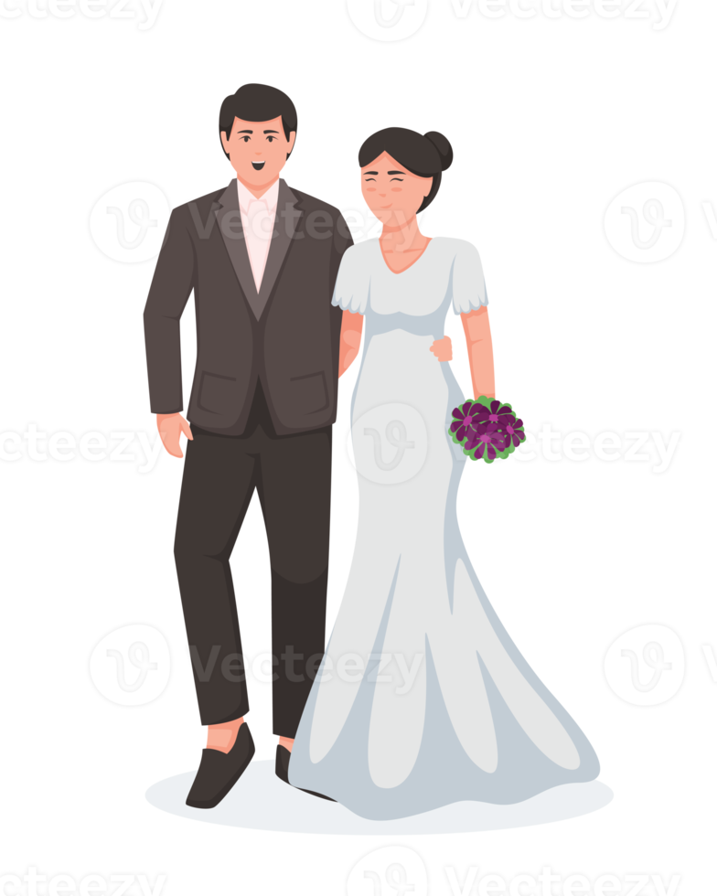 Bride and Groom. Couple wedding illustration png